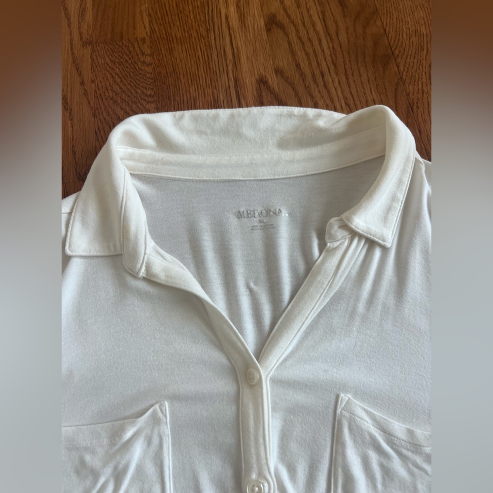 Merona Soft white button down collared shirt - Picture 3 of 5